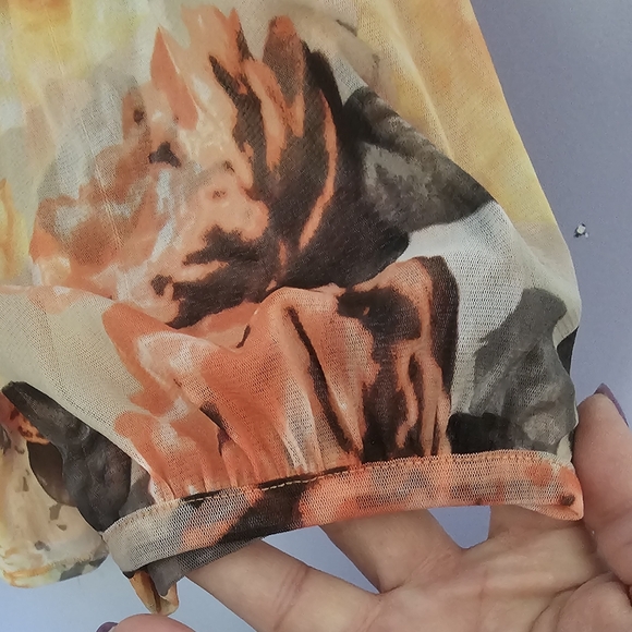 I-N-C International Concepts cold shoulder lined blouse 3X peach/black - Picture 7 of 11